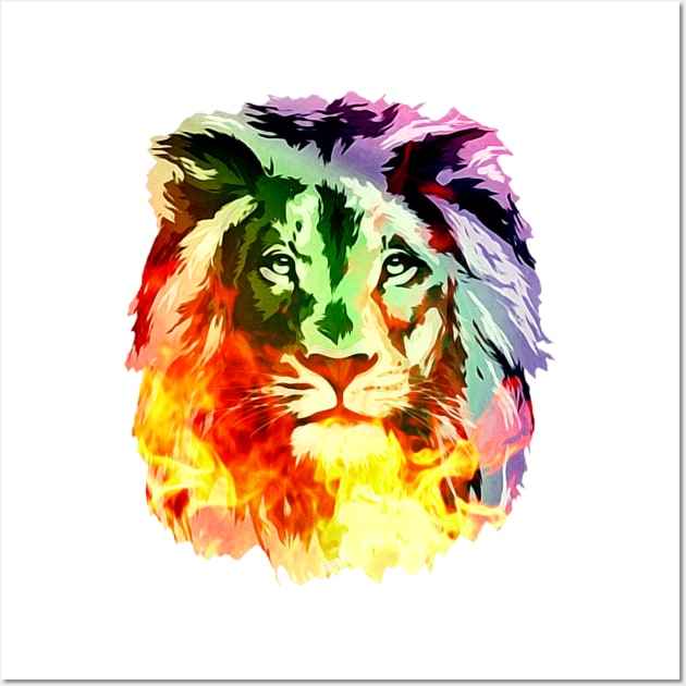 Hot Lion Wall Art by KC Morcom aka KCM Gems n Bling aka KCM Inspirations